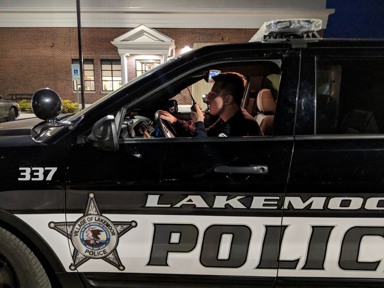 Inside Police car